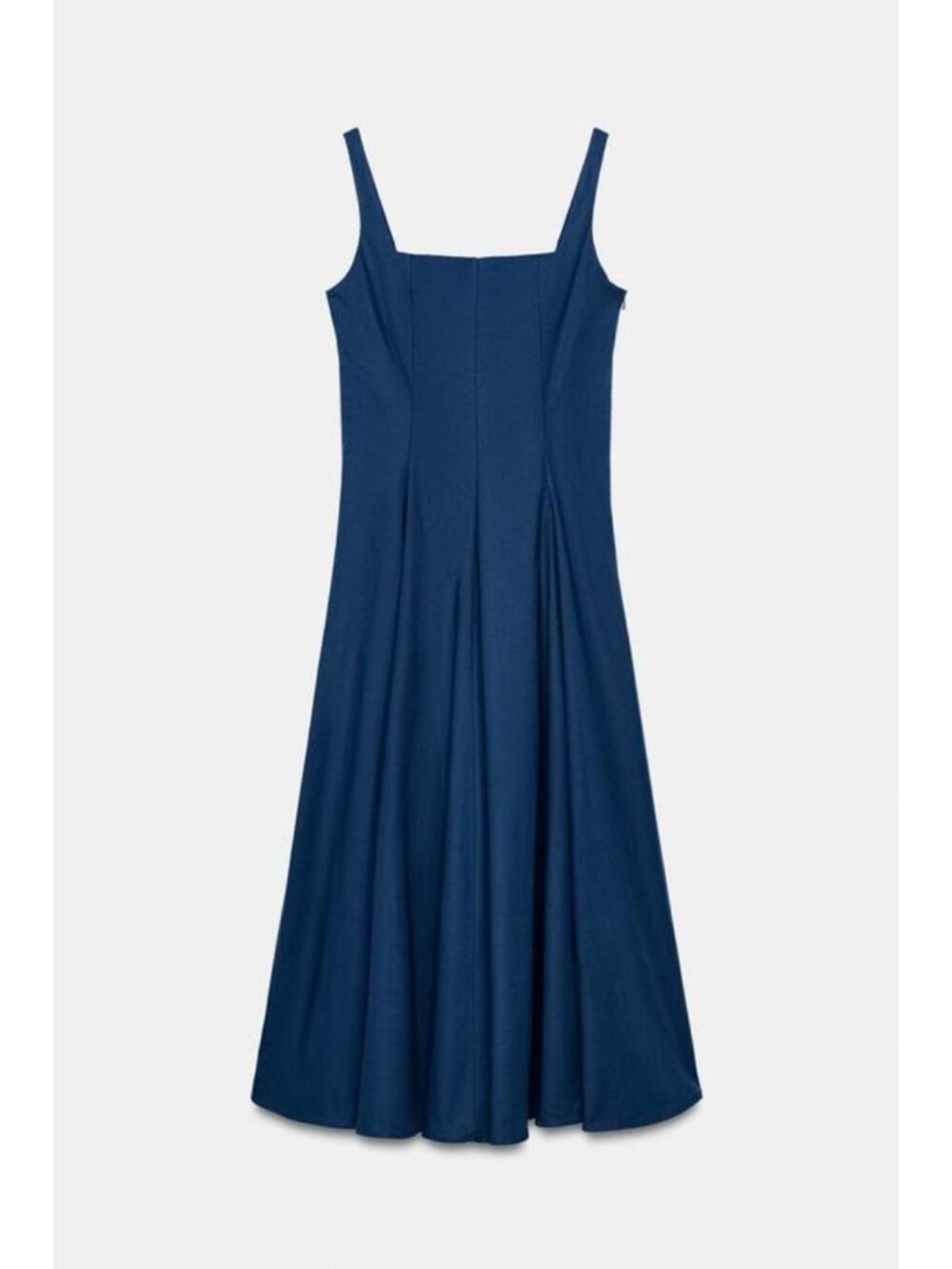 ZARA POPLIN GODET MIDI DRESS